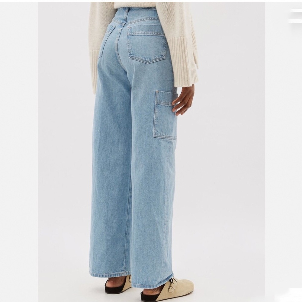 FRAME High Rise Baggy Pocket Jeans/Wide Leg in Genoa/Light Wash/size 27 - Picture 5 of 13